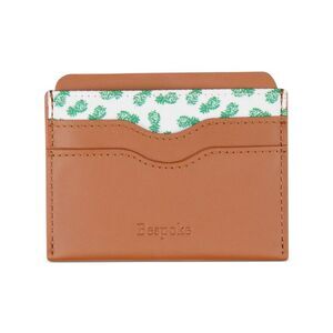 BESPOKE Men's Beige Leather Pineapple Print Card Holder